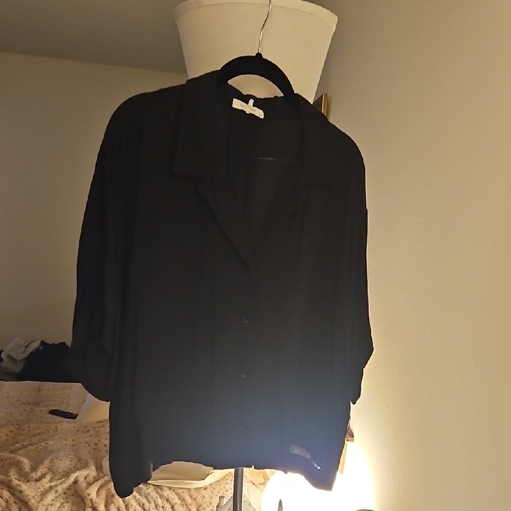 Black Button-Up Blouse